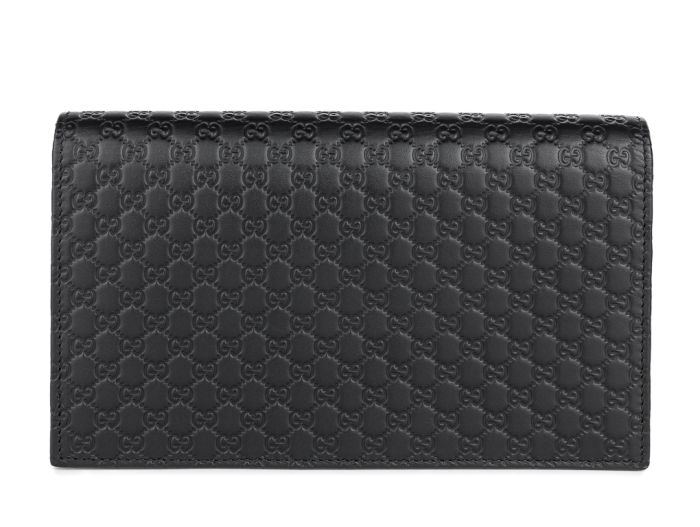 Gucci Black Micro Guccissima Wallet Crossbody Bag - Image 3