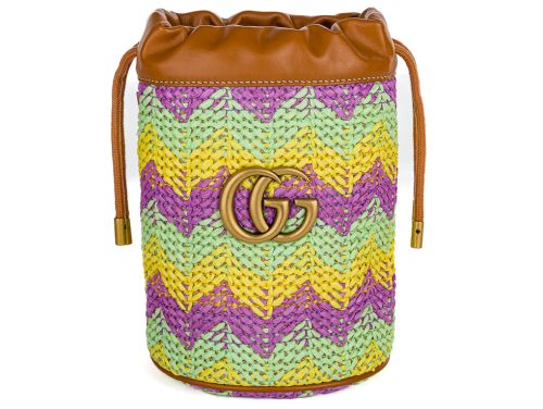 Gucci Multicolour Mini GG Marmont Chevron-Knit Bucket BagMarmont Chevron-Knit Bucket Bag