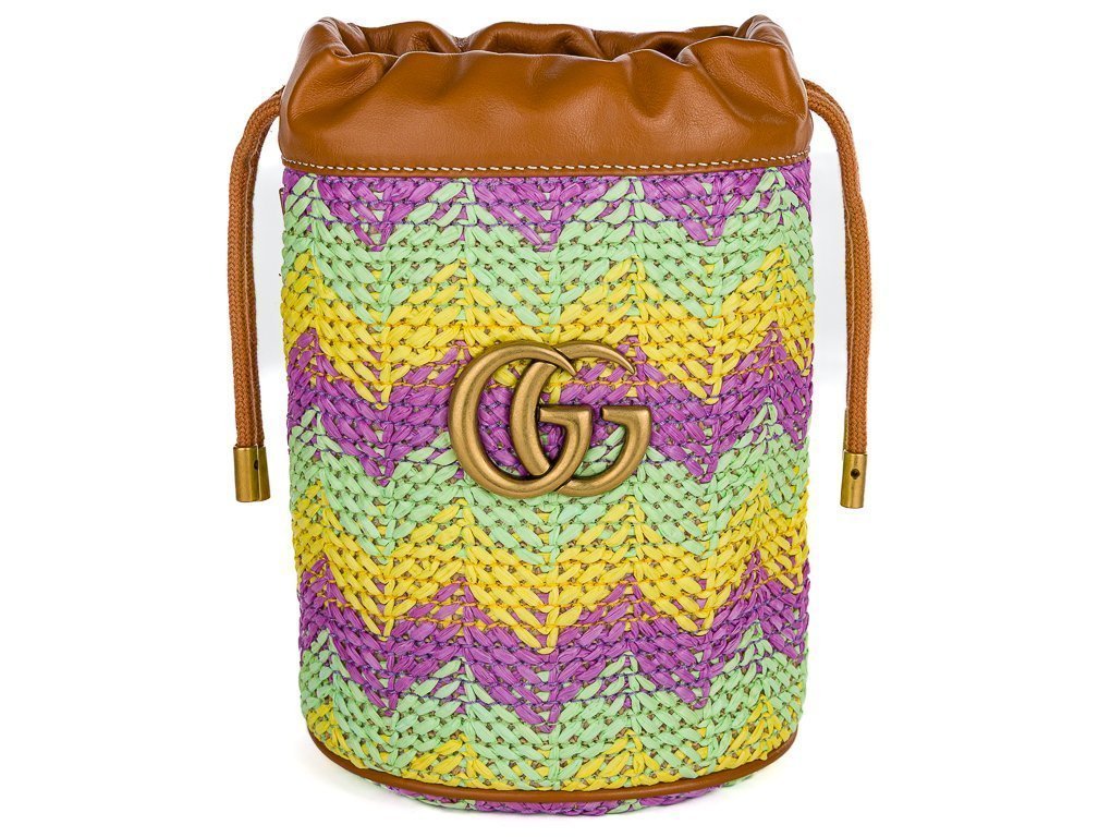 Gucci Multicolour Mini GG Marmont Chevron-Knit Bucket BagMarmont Chevron-Knit Bucket Bag