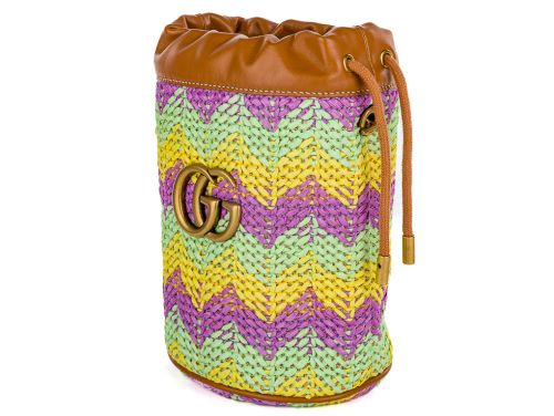 Gucci Mini GG Marmont Chevron-Knit Bucket Bag