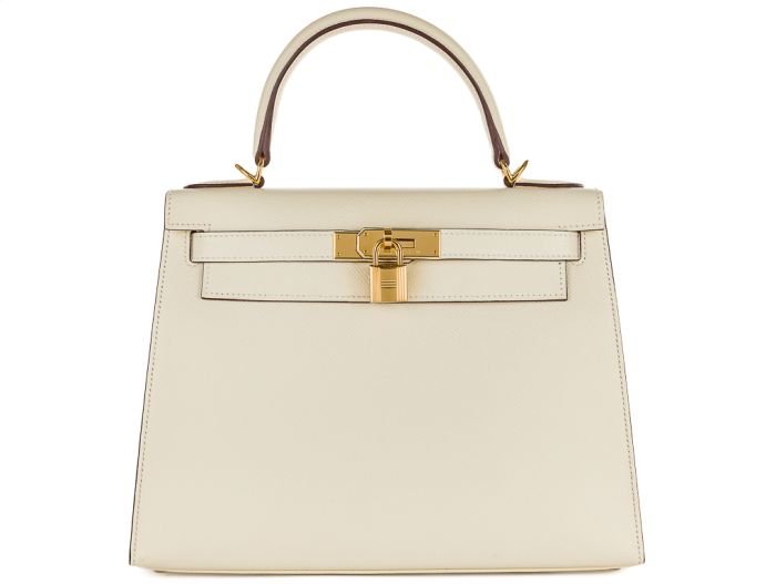 Hermès Kelly Sellier 25cm Nata Epsom Bag (2)