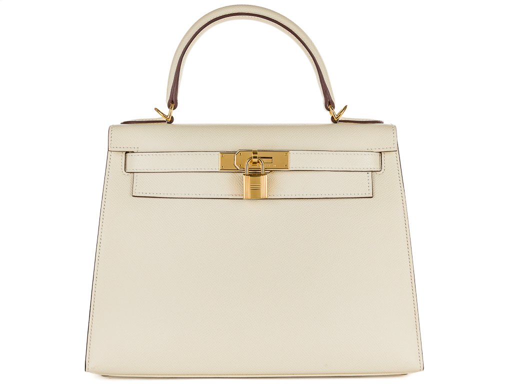 Hermès Kelly Sellier 25cm Nata Epsom Bag (2)