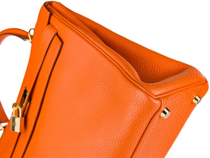 Hermes Orange Kelly 32cm Clemence Bag - Image 5