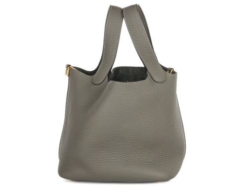 Hermès Picotin 18 Grey Leather Bag (2)