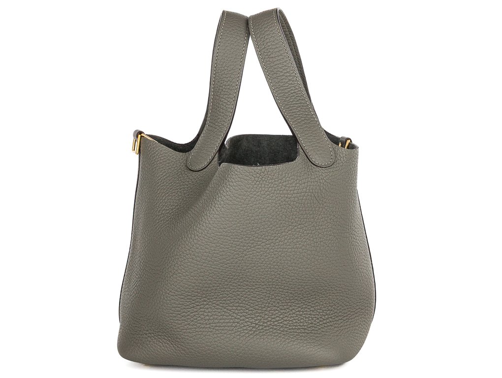 Hermès Picotin 18 Grey Leather Bag (2)