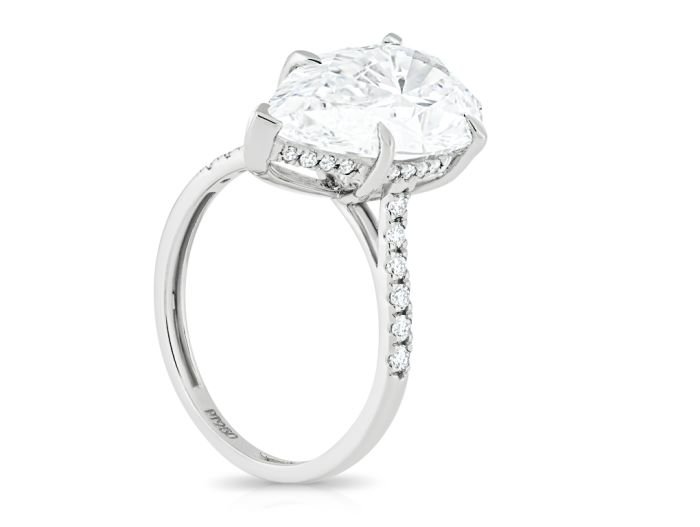Laboratory Grown Diamond Pear Cut Half Eternity Ring - Image 2