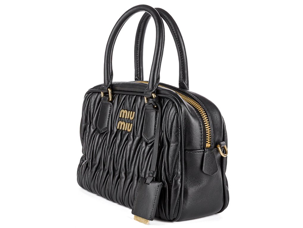 MiuMiu＊Arcadie matelasse nappa leather レザーバッグ＊送料込 Black Arcadie Matelassé Nappa Leather Bag | Miu Miu