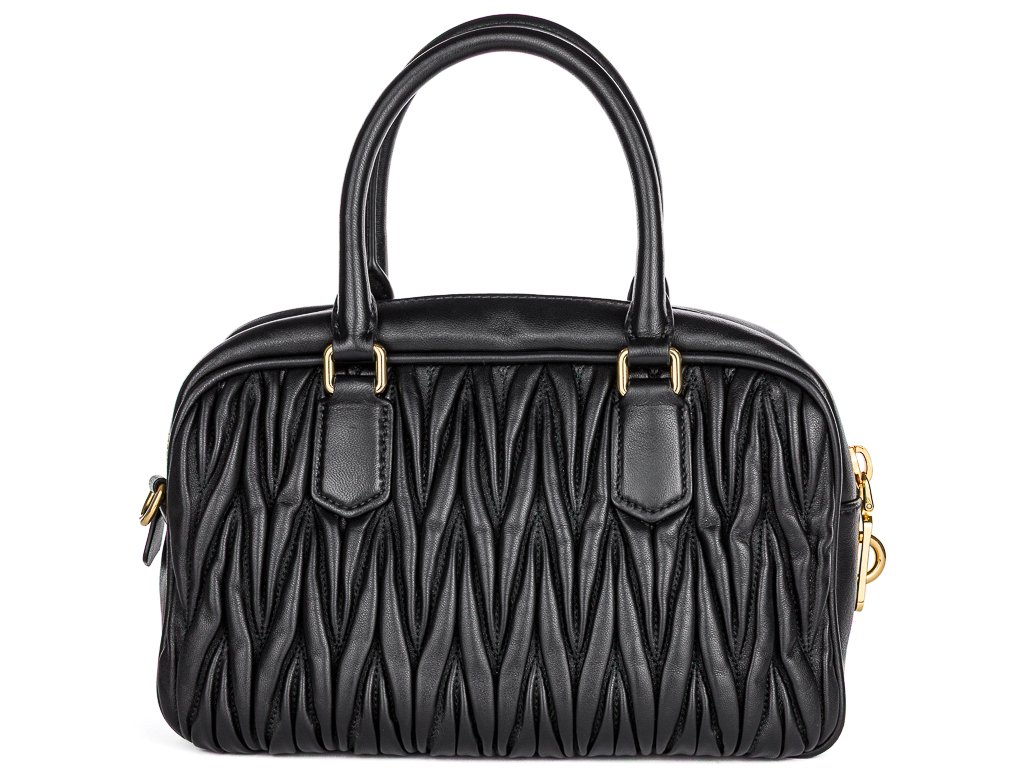 Miu Miu Black Arcadie Matelassé Nappa Leather Bag - Shop