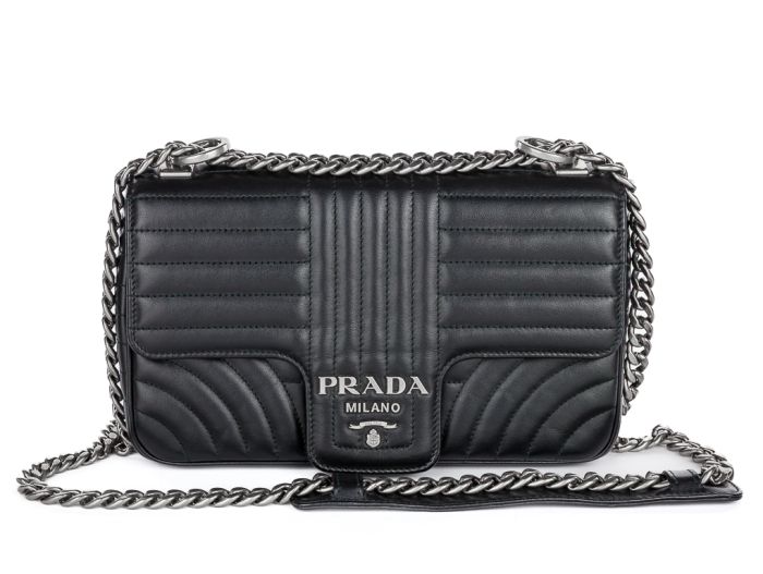 Prada Black Diagramme Medium Shoulder Bag