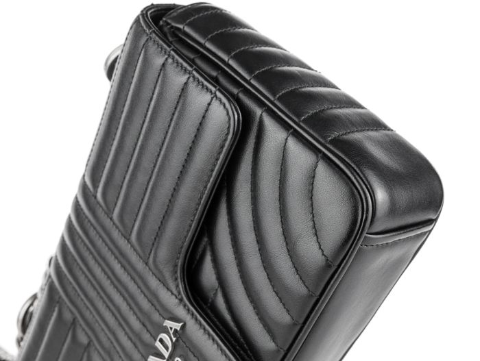 Prada Black Diagramme Medium Shoulder Bag - Image 4