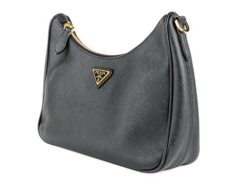 Prada Black Re-Edition 2005 Saffiano Leather Bag