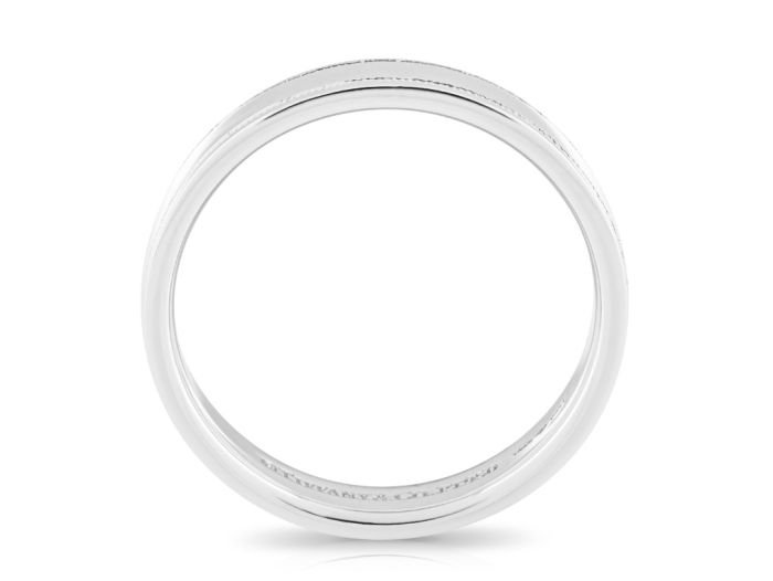 Tiffany & Co Together Platinum 4mm Milgrain Wedding Band Ring 8 - Image 3