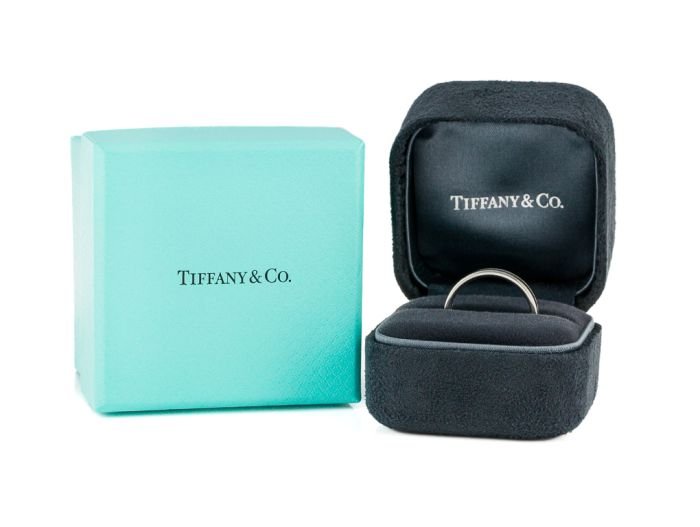 Tiffany & Co Together Platinum 4mm Milgrain Wedding Band Ring 8 (4)