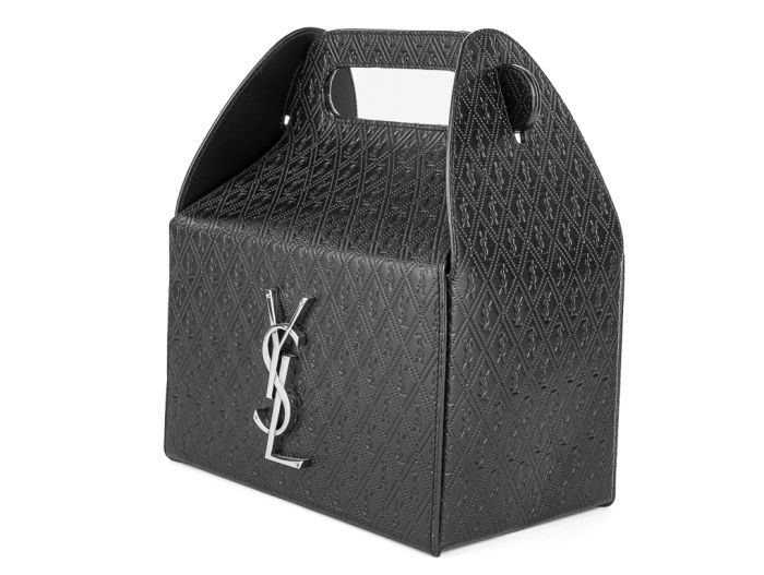 Yves Saint Laurent Black Leather Take-Away Box Bag - Image 3