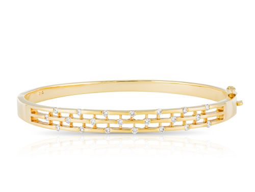 0.42ct Diamond Three Row Bangle