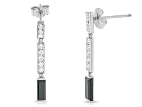 0.80ct Diamond & Onyx Drop Earrings (1)