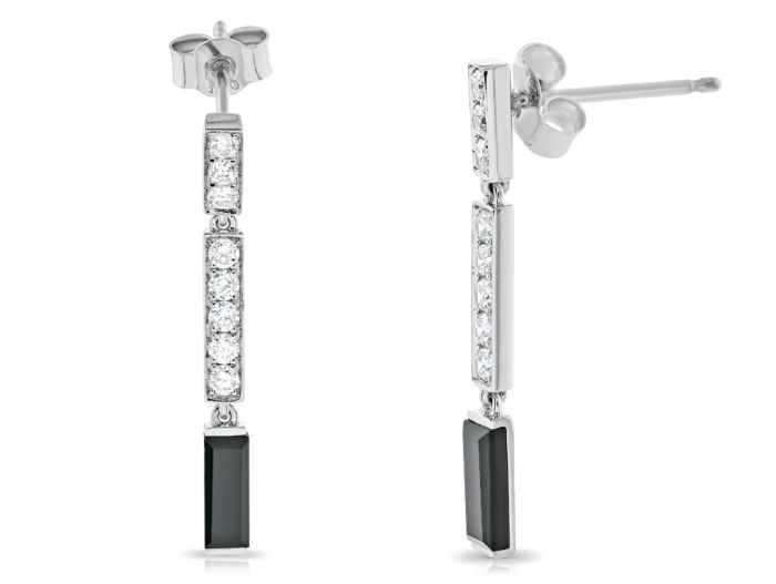 0.80ct Diamond & Onyx Drop Earrings (1)