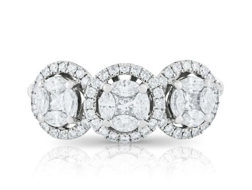 0.97ct Diamond Cluster Ring