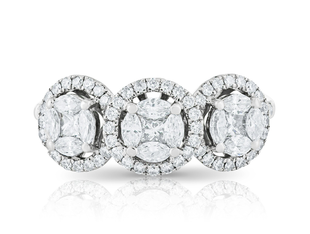 0.97ct Diamond Cluster Ring