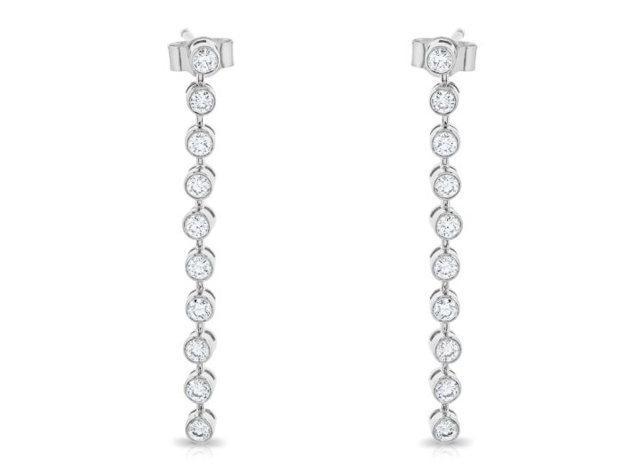 1ct Brilliant Round Diamond Drop Earrings