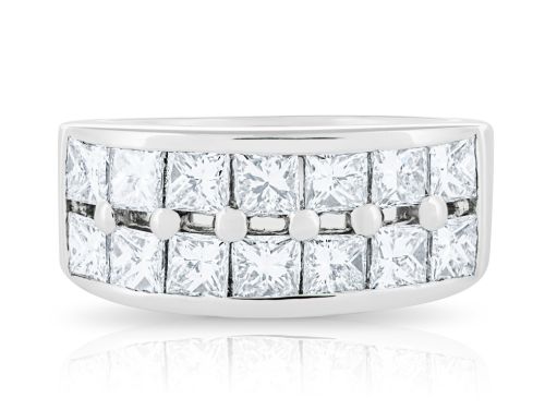 2.52ct Two Row Half Band Diamond Eternity Ring