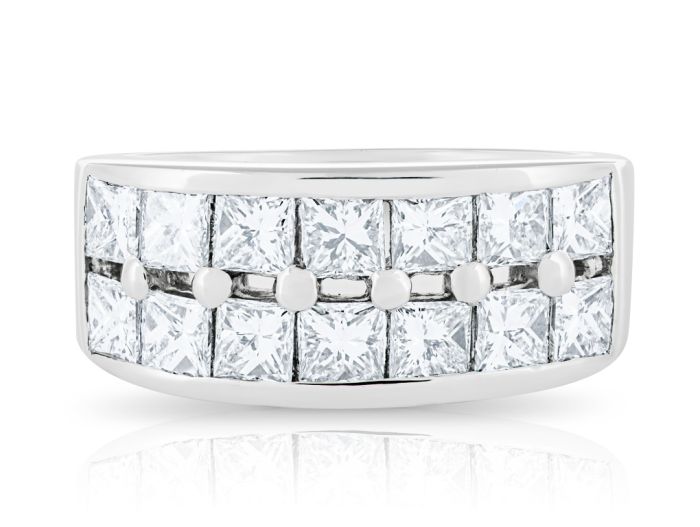 2.52ct Two Row Half Band Diamond Eternity Ring