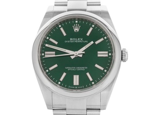 Rolex Oyster Perpetual Green Dial 41mm Watch Oyster Bracelet