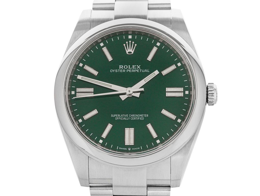 Rolex Oyster Perpetual Green Dial 41mm Watch Oyster Bracelet