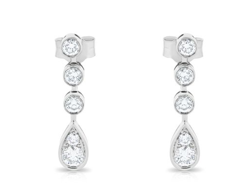 Brilliant Round Rain Drop Diamond Earrings 0 (1)
