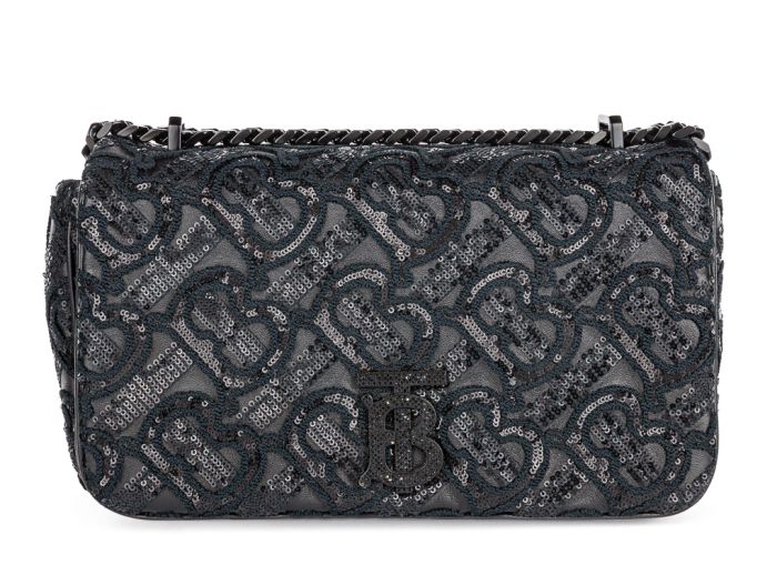 Burberry Black Lola TB Monogram Sequins Bag - Image 5