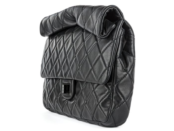 Chanel Black Quilted Leather Roll Reissue 2.55 Clutch Bag - Image 2