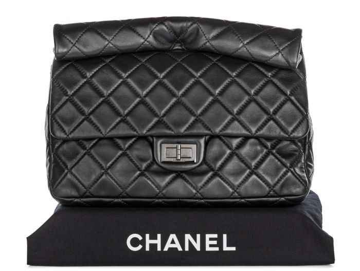 Chanel Black Quilted Leather Roll Reissue 2.55 Clutch Bag - Image 6
