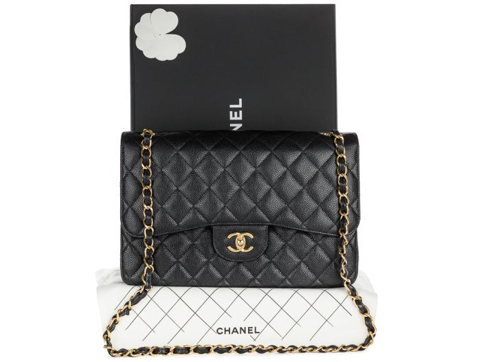 Chanel Black Jumbo Caviar Double Flap Bag - Image 6