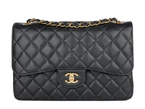 Chanel Black Jumbo Caviar Double Flap Bag