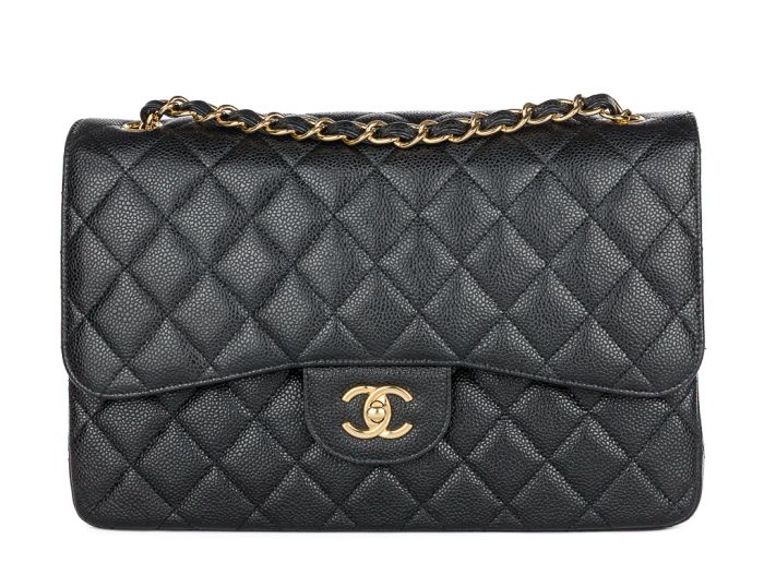 Chanel Black Jumbo Caviar Double Flap Bag