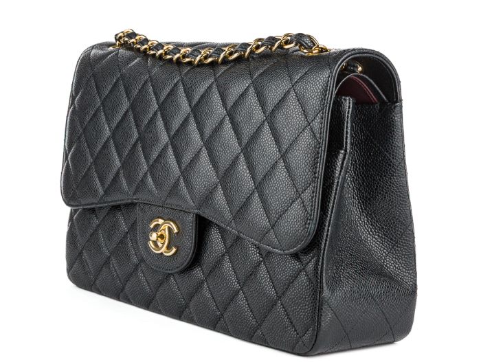 Chanel Black Jumbo Caviar Double Flap Bag - Image 2