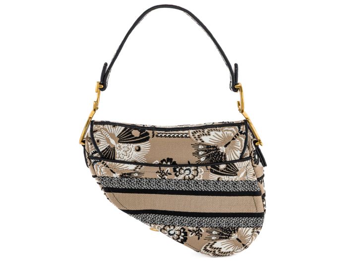 Christian Dior Brown Embroidered Saddle Bag - Image 4