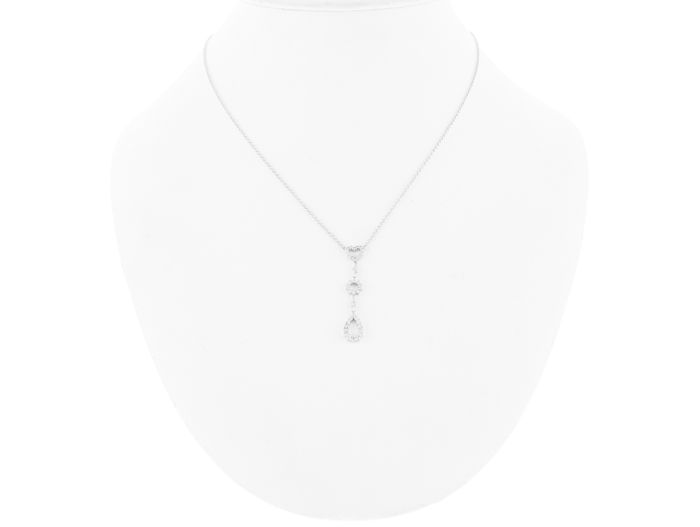 Diamond Heart Drop Necklace - Image 3
