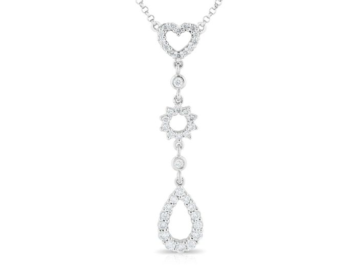 Diamond Heart Drop Necklace