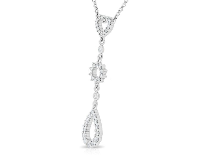 Diamond Heart Drop Necklace - Image 2