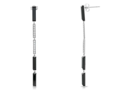 Diamond & Onyx Long Drop Earrings (2)