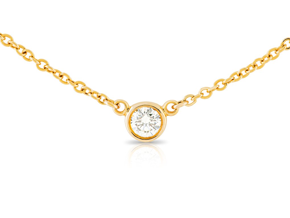 Diamonds by the Yard Single Diamond Pendant 18ct Yellow Gold (1)