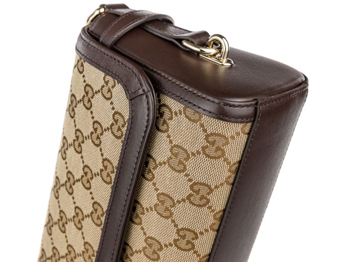 Gucci Brown Luce Canvas & Leather Bag - Image 4
