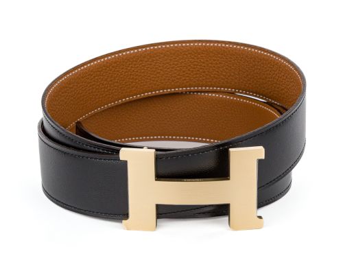 Hermes Black H Leather Belt