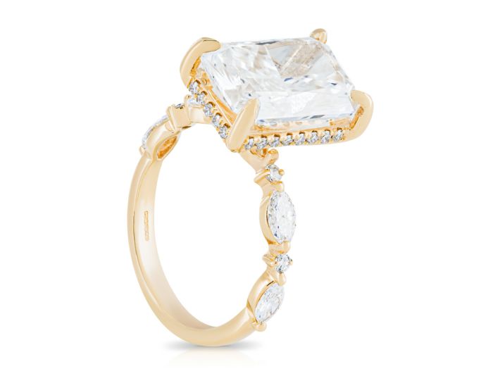 Laboratory Grown Radiant Cut Diamond Ring with Half Eternity - Image 3