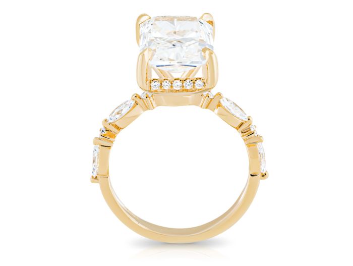 Laboratory Grown Radiant Cut Diamond Ring with Half Eternity - Image 2