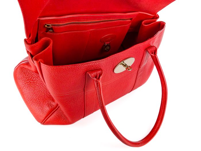 Mulberry Bayswater Scarlet Red Large Classic Grain Tote