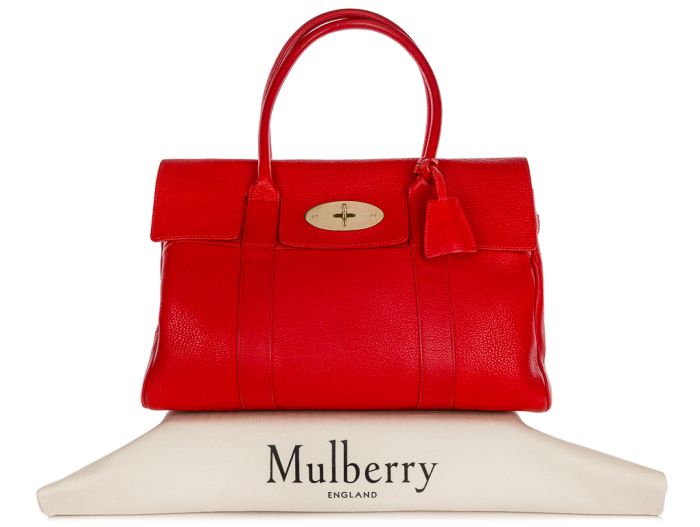 Mulberry Bayswater Scarlet Red Large Classic Grain Tote - Image 6