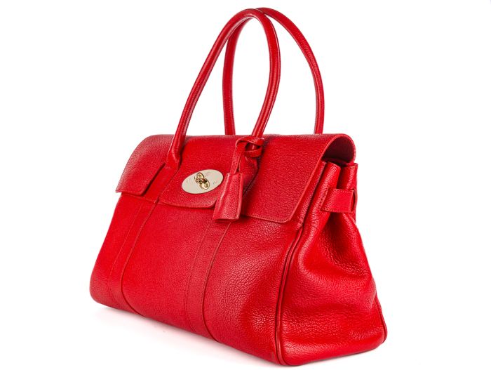 Mulberry Bayswater Scarlet Red Large Classic Grain Tote - Image 3