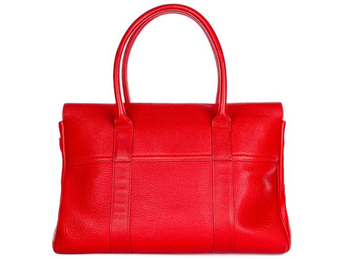 Mulberry Bayswater Scarlet Red Large Classic Grain Tote - Image 4